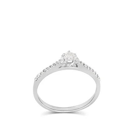 Radiant Flower Solitaire Diamond Ring