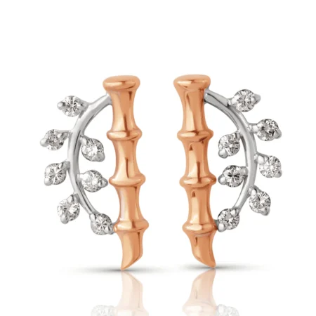 Leaf Tree Diamond Earrings