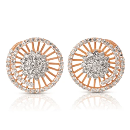 Rose Flower Diamond Earrings