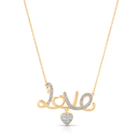 Cursive Love Diamond Necklace