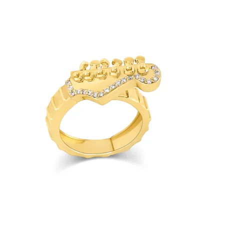 Diamond Guitar Melody Ring