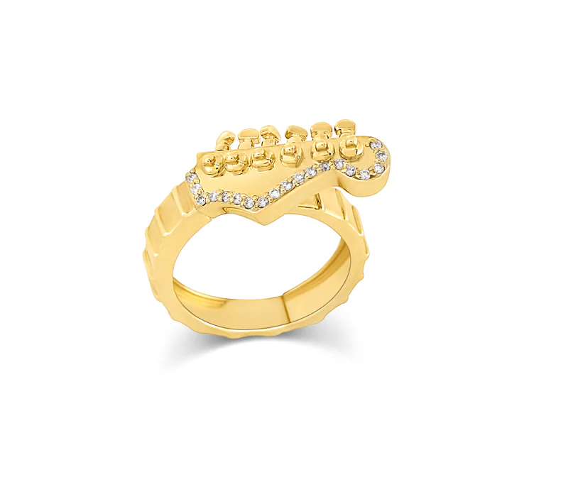 Diamond Guitar Melody Ring