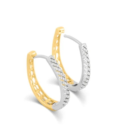 Gold and White Cuffs Diamond Earrings